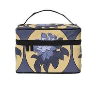 Borsa cosmetica impermeabile portatile di grande capacità del fiore di peonia del fumetto 23x17x16cm per il regalo di viaggio di sport all'aperto compagno di nozze, Nero , Taglia unica