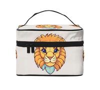 Borsa cosmetica impermeabile portatile di grande capacità del piccolo leone del fumetto sveglio 23x17x16cm per il regalo del compagno di nozze di sport all'aperto di viaggio, Nero , Taglia unica