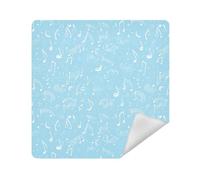 Borsa cosmetica in panno per obiettivo della fotocamera, autoadesiva, portatile, organizer per trucco, 13,8 x 13,8 cm, organizer per cosmetici da viaggio, Modelli Musica Azzurro, 21.7x21.7in