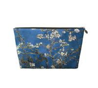 Borsa cosmetica in pelle con fiori di mandorlo, borsa da viaggio per il trucco, borsa da toeletta portatile, borse spaziose, borse per donne e ragazze
