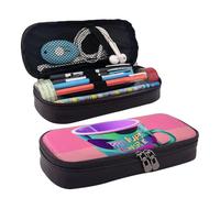 Borsa cosmetica in pelle stampata con design 90'S Cup, custodia con patta in pelle, spaziosa portamonete, borsa portaoggetti, nera, taglia unica, colore nero, Nero , Taglia unica