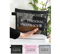 Borsa cosmetica in rete della mia farmacia privata, cuscinetto compatto portatile, borsa per il trucco, organizer per la cura della pelle, accessorio da viaggio, forniture per il dormitorio, regalo pe