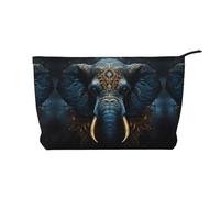 Borsa cosmetica in velluto a coste alla moda con elefante, chiusura a cerniera, adatta per viaggi, campeggio e uso quotidiano
