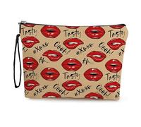 Borsa Cosmetica Labbra Rossa Pochette Mare,Pochette Trucchi,Astuccio Trucchi,Portatile Da Viaggio Pochette Beauty Case Da Viaggio,Travel Essentials,Coin Purse,Portamonete