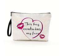 Borsa Cosmetica Labbra Rossa Pochette Mare,Pochette Trucchi,Astuccio Trucchi,Portatile Da Viaggio Pochette Beauty Case Da Viaggio,Travel Essentials,Coin Purse,Portamonete