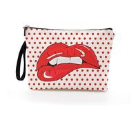 Borsa Cosmetica Labbra Rosse Pochette Mare,Pochette Trucchi,Astuccio Trucchi,Portatile Da Viaggio Pochette Beauty Case Da Viaggio,Travel Essentials,Coin Purse,Portamonete