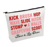 Borsa cosmetica Line Dance Steps Born to Line Dance, borsa cosmetica Country Dancing Makeup Bag Line Dance regalo per amanti della danza, Born to Line Dance B