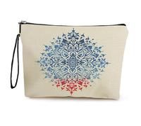 Borsa Cosmetica Mandala Pochette Mare,Pochette Trucchi,Astuccio Trucchi,Portatile Da Viaggio Pochette Beauty Case Da Viaggio,Travel Essentials,Coin Purse,Portamonete