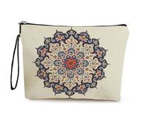 Borsa Cosmetica Mandala Retrò Pochette Mare,Pochette Trucchi,Astuccio Trucchi,Portatile Da Viaggio Pochette Beauty Case Da Viaggio,Travel Essentials,Coin Purse,Portamonete