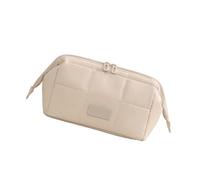 Borsa cosmetica multifunzionale da viaggio Tasche multiple Sacchetti di trucco in poliestere resistenti all'usura Borse pratiche con cerniera Borse da viaggio per trucco, Beige, Bellezza di massa