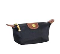 Borsa cosmetica multifunzionale Portamonete con cerniera da donna, porta carte d'identità compatto multi scomparto, cerniera multicolore, confezione da 2(Black-2pcs)