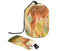 Borsa cosmetica natalizia con cerbiatto di pino e foglie di bacche 3_40 con mini sacchetto con cerniera, borsa da viaggio per articoli da toeletta da donna, organizer per trucchi con coulisse,