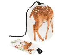 Borsa cosmetica natalizia con cerbiatto di pino e foglie di bacche 3_40 con mini sacchetto con cerniera, borsa da viaggio per articoli da toeletta da donna, organizer per trucchi con coulisse,
