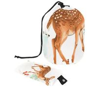 Borsa cosmetica natalizia con cerbiatto di pino e foglie di bacche 3_40 con mini sacchetto con cerniera, borsa da viaggio per articoli da toeletta da donna, organizer per trucchi con coulisse,
