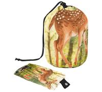 Borsa cosmetica natalizia con cerbiatto di pino e foglie di bacche 3_40 con mini sacchetto con cerniera, borsa da viaggio per articoli da toeletta da donna, organizer per trucchi con coulisse,