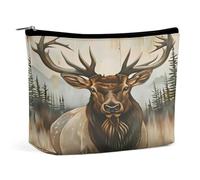 Borsa cosmetica Nordic Wind Sens Milu in pelle PU per donna, astuccio da viaggio portatile con cerniera, graziosa trousse da toilette, per ragazze, donne e mamme.