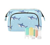 Borsa cosmetica organizer blu squalo stella Ocean Wave borse cosmetiche portatili per borsa per trucco