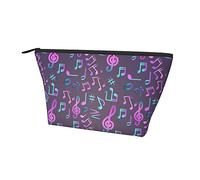 Borsa cosmetica Oxford impermeabile Note musicali colorate, Astuccio per trucchi di grande capacità con cerniera per ragazze Donne, Porta cosmetici di lusso per penne e matite