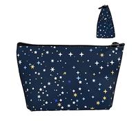 Borsa cosmetica Oxford impermeabile Stelle abbaglianti, Astuccio per trucchi di grande capacità con cerniera per ragazze Donne, Porta cosmetici di lusso per penne e matite