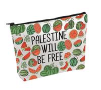 Borsa cosmetica Palestina con scritta in lingua inglese "Palestine will be free", Palestina Be Free B