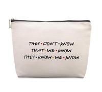 Borsa cosmetica per amici, regalo divertente per amici, programmi televisivi, regalo di compleanno, amicizia, per donne, amici, fan, sorelle, migliori amici, regali divertenti per il trucco, Beige,