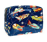 Borsa cosmetica per bambini che prende un treno sopra l'arcobaleno per le donne carino borsa alla moda borsa per il trucco impermeabile borsa da viaggio spaziosa borsa da toilette regalo per ragazze,