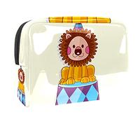 Borsa cosmetica per bambini che prende un treno sopra l'arcobaleno per le donne carino borsa alla moda borsa per il trucco impermeabile borsa da viaggio spaziosa borsa da toilette regalo per ragazze,