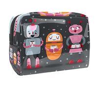 Borsa cosmetica per bambini che prende un treno sopra l'arcobaleno per le donne carino borsa alla moda borsa per il trucco impermeabile borsa da viaggio spaziosa borsa da toilette regalo per ragazze,