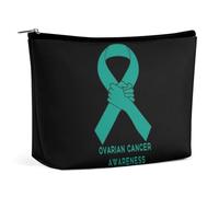 Borsa cosmetica per la consapevolezza del cancro ovarico Borsa da viaggio portatile per il trucco Borsa da toeletta di grande capacità Borse portaoggetti per donne-3