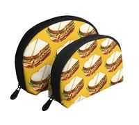 Borsa cosmetica per panino al prosciutto, pochette da viaggio per donne e ragazze