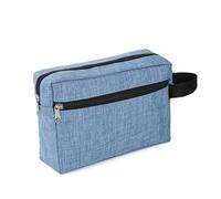 Borsa cosmetica portatile a doppio strato femminile e maschio multifunzione borsa digitale in tessuto da viaggio borsa da toilette 1 Go Clutch, blu cielo, Taglia unica