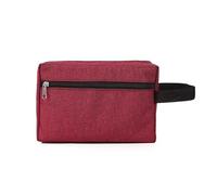 Borsa cosmetica portatile a doppio strato femminile e maschio multifunzione borsa digitale in tessuto da viaggio borsa da toilette 1 Go Clutch, Rosso, Taglia unica