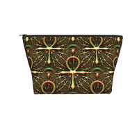 Borsa cosmetica portatile Ankh Simbolo egiziano Borsa per il trucco Borsa da toilette da viaggio per ragazze Donne