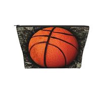 Borsa cosmetica portatile Borsa da toilette da viaggio per trucco da muro di mattoni incorporata da pallacanestro per ragazze e donne