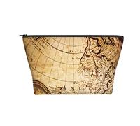 Borsa cosmetica portatile Bussola Corda Mappa vintage Borsa per trucco Borsa da toilette da viaggio per ragazze Donne