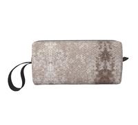 Borsa cosmetica portatile classica con stampa a pelle di serpente, custodia da viaggio, borsa organizer con cerniera per un accesso rapido