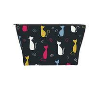 Borsa cosmetica portatile Color Cat Funny Lover Makeup Pouch Borsa da toilette da viaggio per ragazze e donne