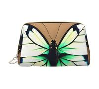 Borsa cosmetica portatile con graziosa farfalla e borsa cosmetica da viaggio, unisex, chiusura a cerniera, adatta per l'uso quotidiano, bianco, Taglia unica