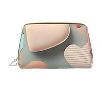 Borsa cosmetica portatile con motivo amore, borsa cosmetica da viaggio, unisex, chiusura a cerniera, adatta per l'uso quotidiano, bianco, Taglia unica