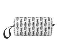 Borsa cosmetica portatile con stampa a tema tropicale con ananas e frutta, custodia da viaggio, borsa organizer con cerniera per un accesso rapido