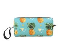 Borsa cosmetica portatile con stampa di ananas tropicale, custodia da viaggio, borsa organizer con cerniera per un accesso rapido