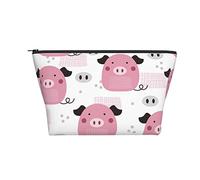 Borsa cosmetica portatile Cute Pink Pig Cartoon Makeup Pouch Borsa da toilette da viaggio per ragazze e donne