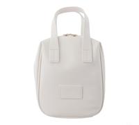 Borsa cosmetica portatile in pelle PU da donna, E-475 White Shell, stile lungo e premium.