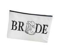Borsa cosmetica portatile in tela con stivali occidentali per la sposa addio al nubilato regali per il trucco occidentale