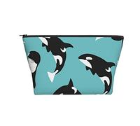 Borsa cosmetica portatile Killer Whale Shark Makeup Pouch Borsa da toilette da viaggio per ragazze e donne