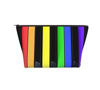 Borsa cosmetica portatile Music Joy Rainbow Makeup Pouch Borsa da toilette da viaggio per ragazze e donne