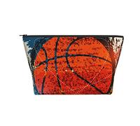 Borsa cosmetica portatile Pallacanestro Borsa da toilette da viaggio per arte dell'acquerello retrò Borsa da toilette per ragazze Donne