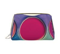 Borsa cosmetica portatile rotonda della tavolozza di colore, borsa cosmetica di viaggio, unisex, chiusura a cerniera, adatta per uso quotidiano, bianco, Taglia unica