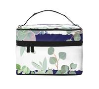 Borsa cosmetica portatile stampata a righe succulente da viaggio, Nero , Taglia unica