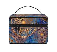 Borsa cosmetica portatile stampata con motivo cielo stellato da viaggio, Nero , Taglia unica